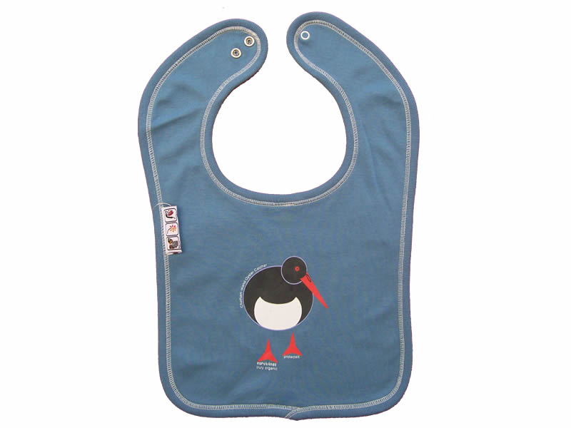 organic bib - oyster catcher - blue berry