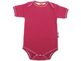 organic short sleeve body suit - red bud