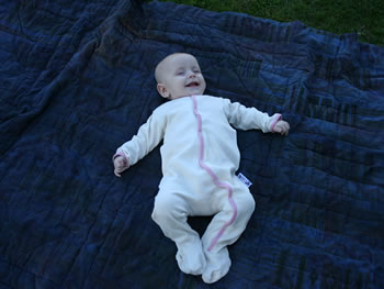 footed playsuit - natural : organic cotton ethical babywear