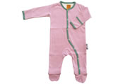 organic footed playsuit - pink nectar