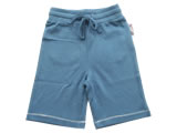 organic drawstring shorts - blue berry