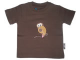 organic short sleeve t-shirt - morepork - chocolate